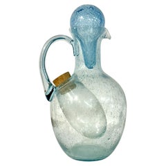 Large Biot Glass Carafe with Internal Ice Reservoir, France, circa 1950
