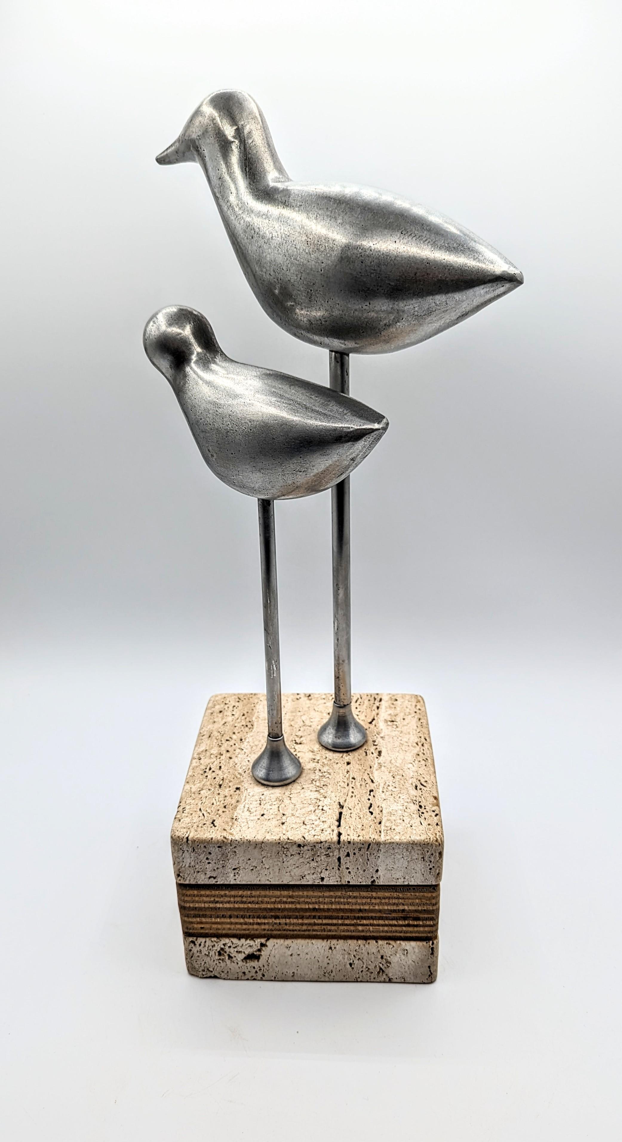 Aluminum Large Birds Sculpture, France 1970s For Sale