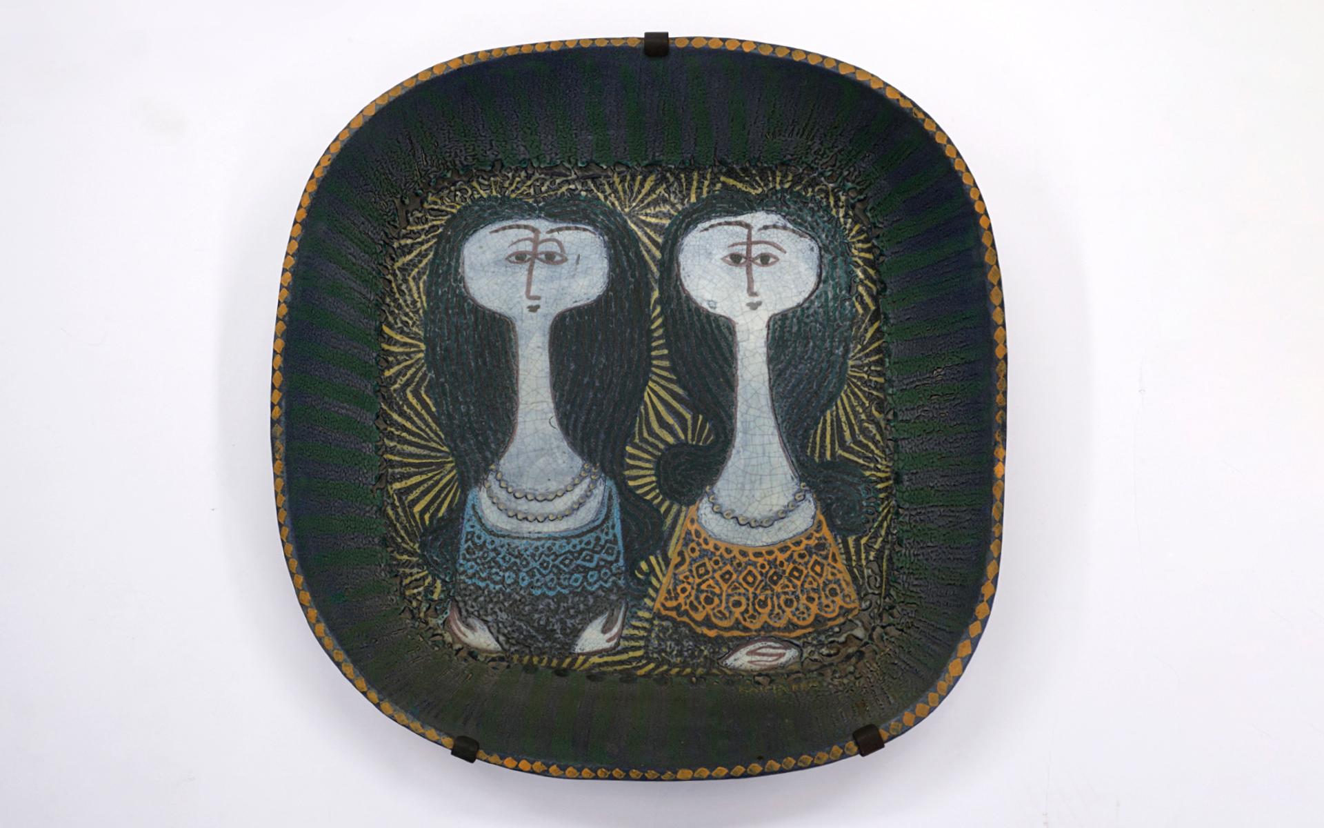 Very large Birger Kaipiainen ceramic wall sculpture. Condition is virtually perfect. Stunning Mid-Century Modern design.
