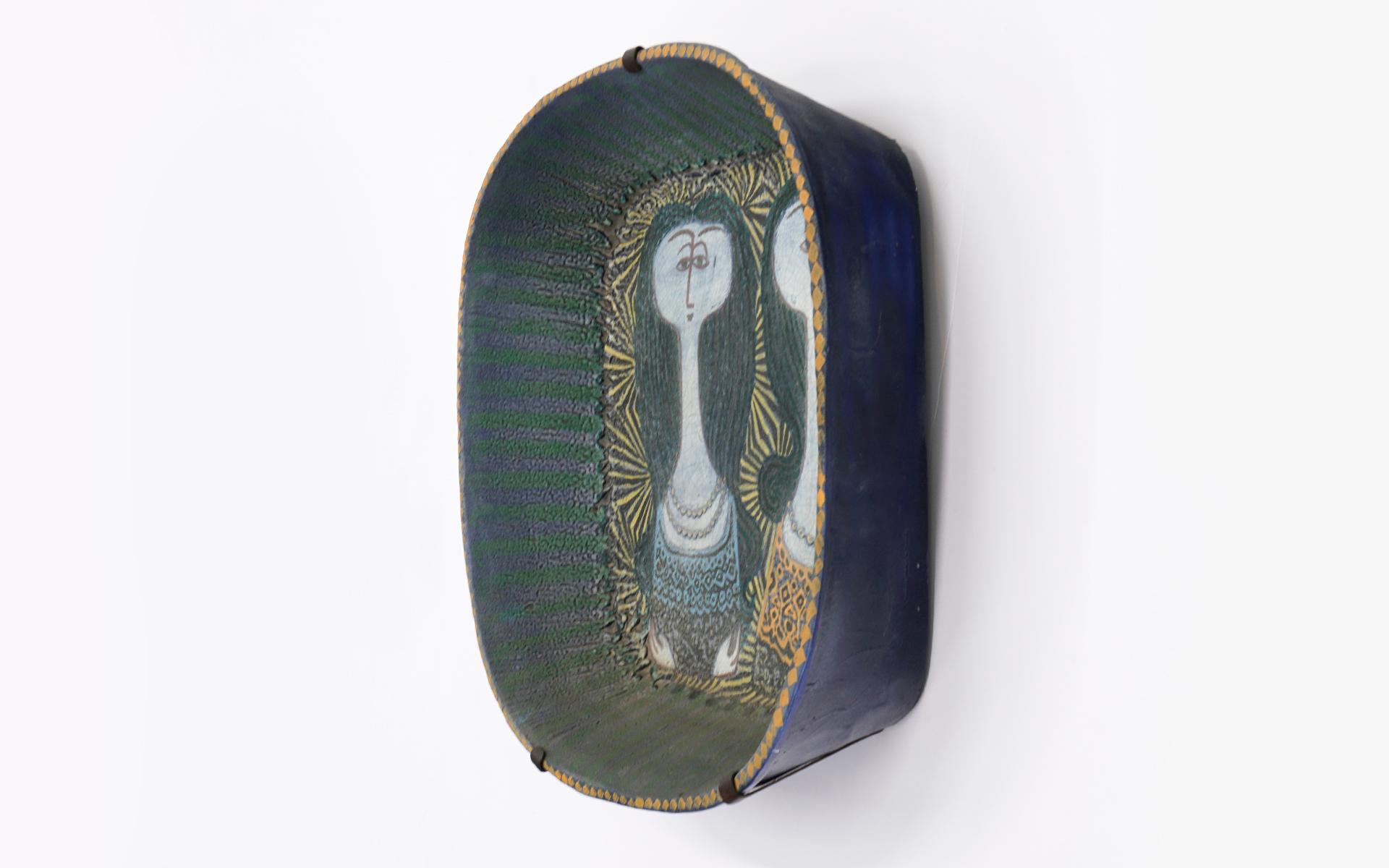 Scandinavian Modern Large Birger Kaipiainen Ceramic Wall Piece for Arabia, Mint Condition