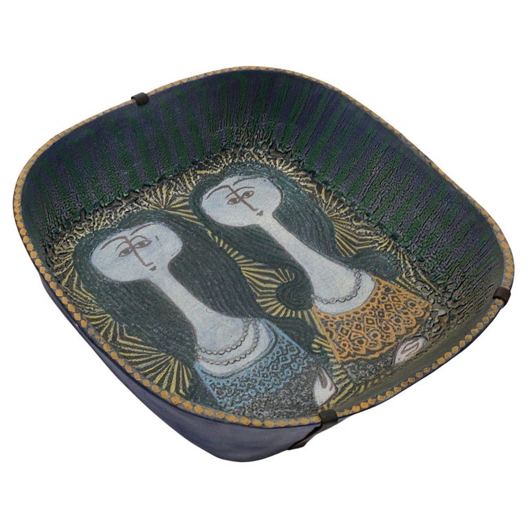 Large Birger Kaipiainen Ceramic Wall Piece for Arabia, Mint Condition For Sale
