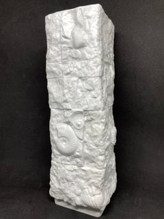 Grandes jarrones de bisque de amonita fósil de Porcelana Kaiser, Alemania, años 70