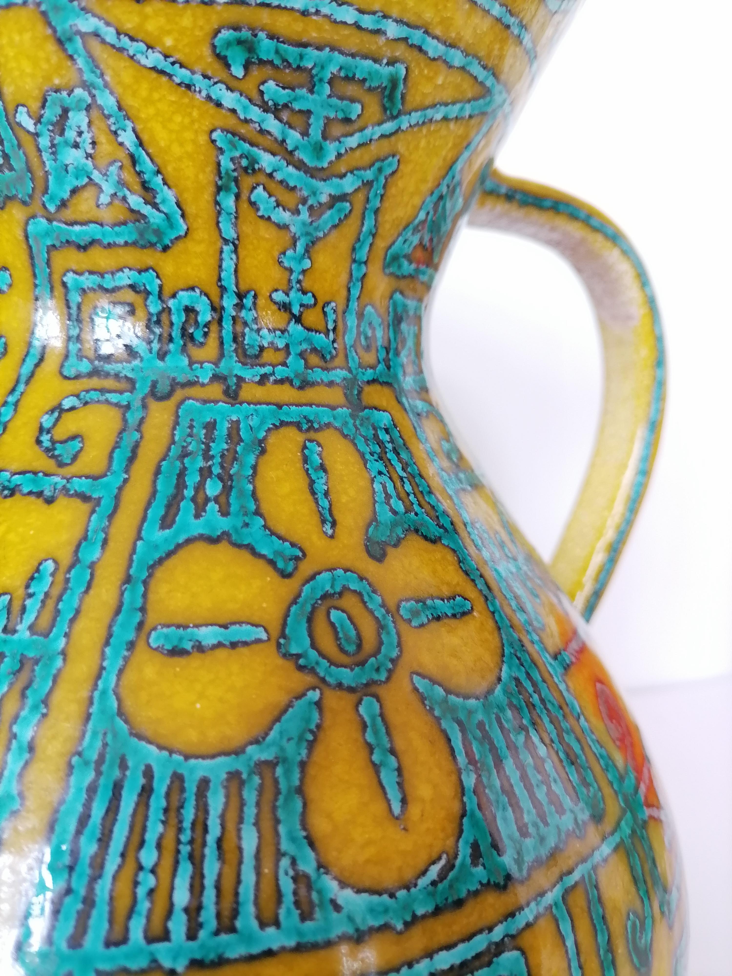Large Bitossi Ceramic Vase Majolique Style 1950 5