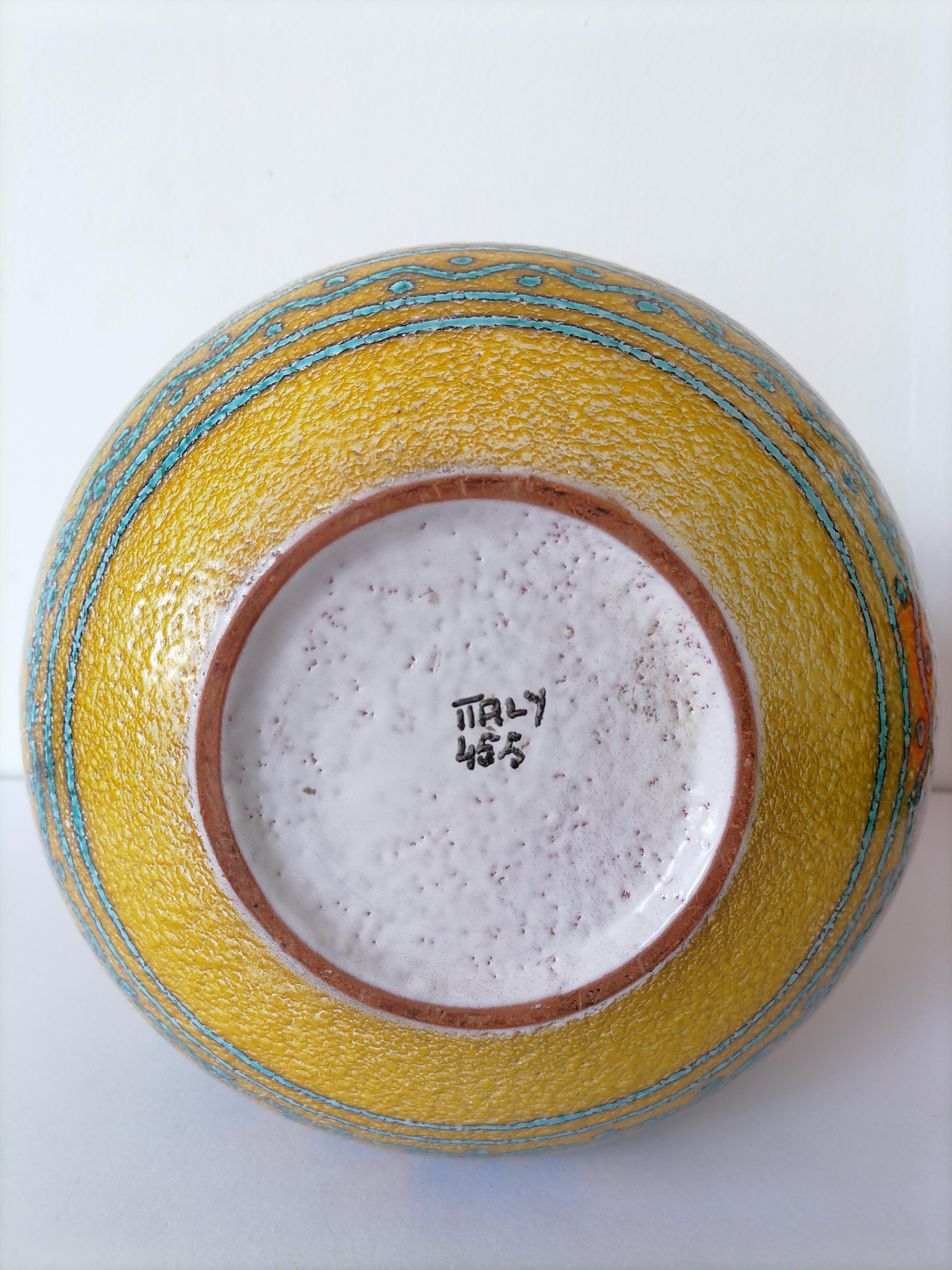 Large Bitossi Ceramic Vase Majolique Style 1950 8