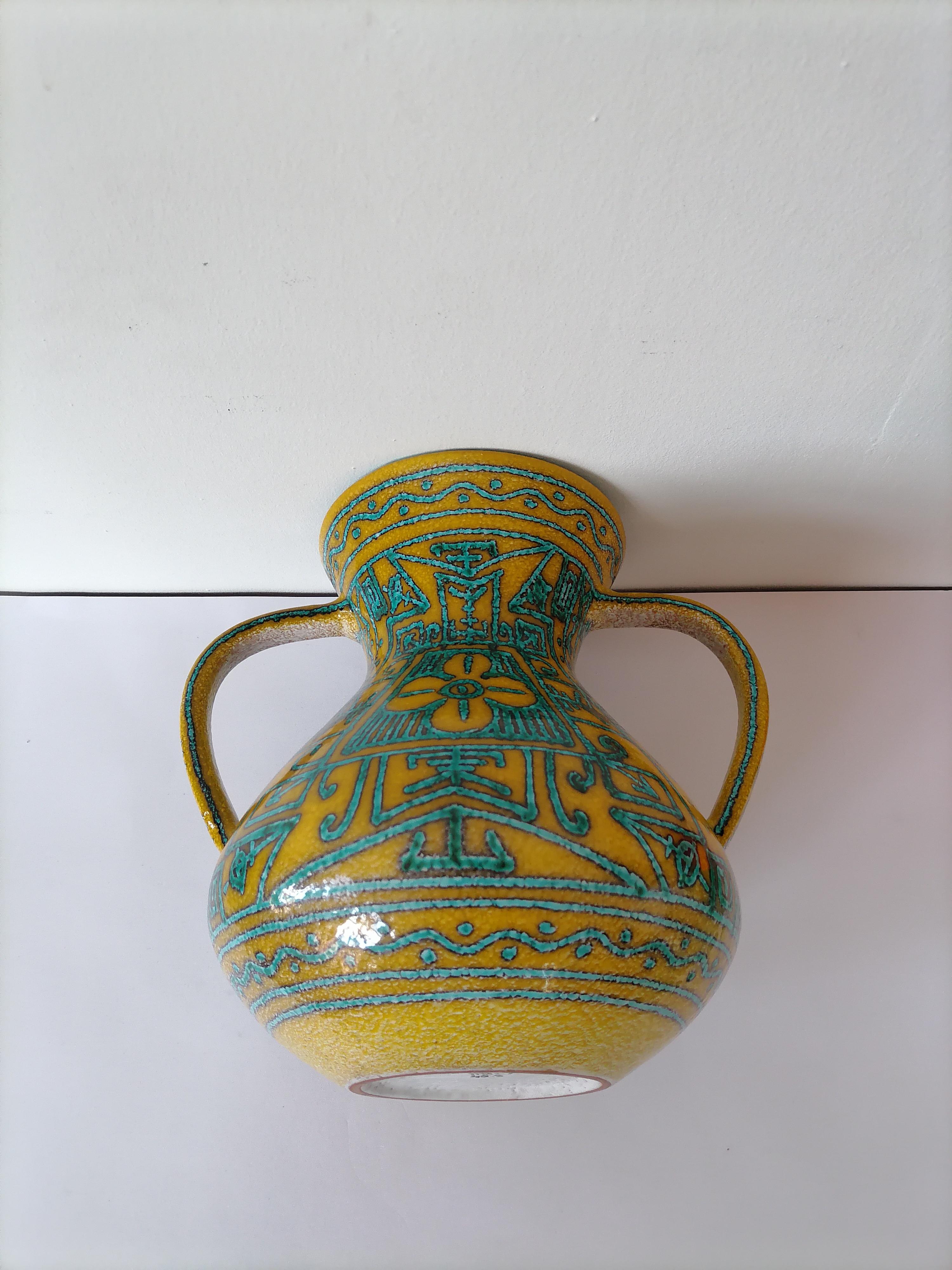 Large Bitossi Ceramic Vase Majolique Style 1950 4
