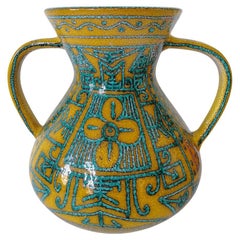 Large Bitossi Ceramic Vase Majolique Style 1950