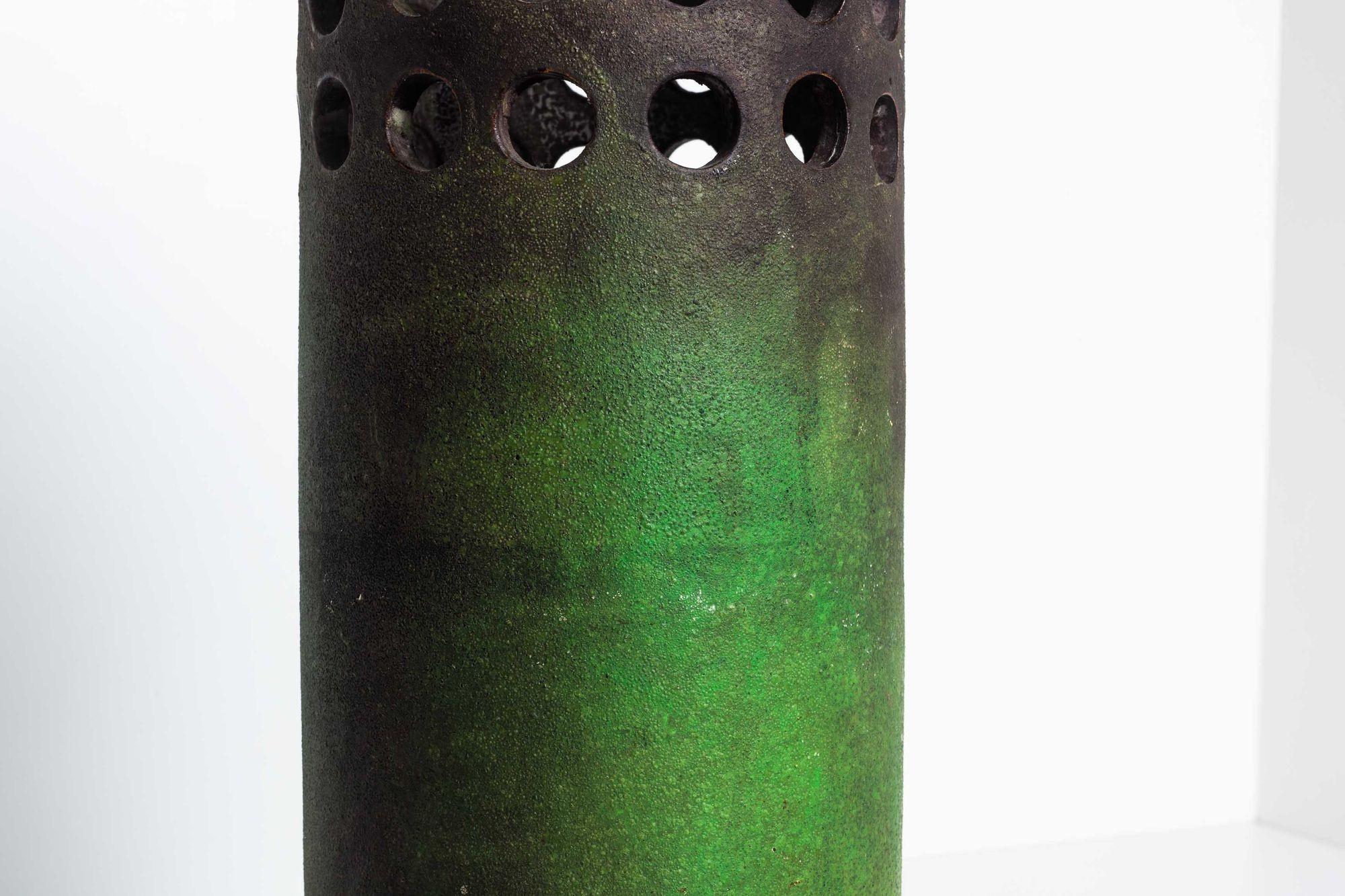 Smaltato Grande vaso da terra decorativo 