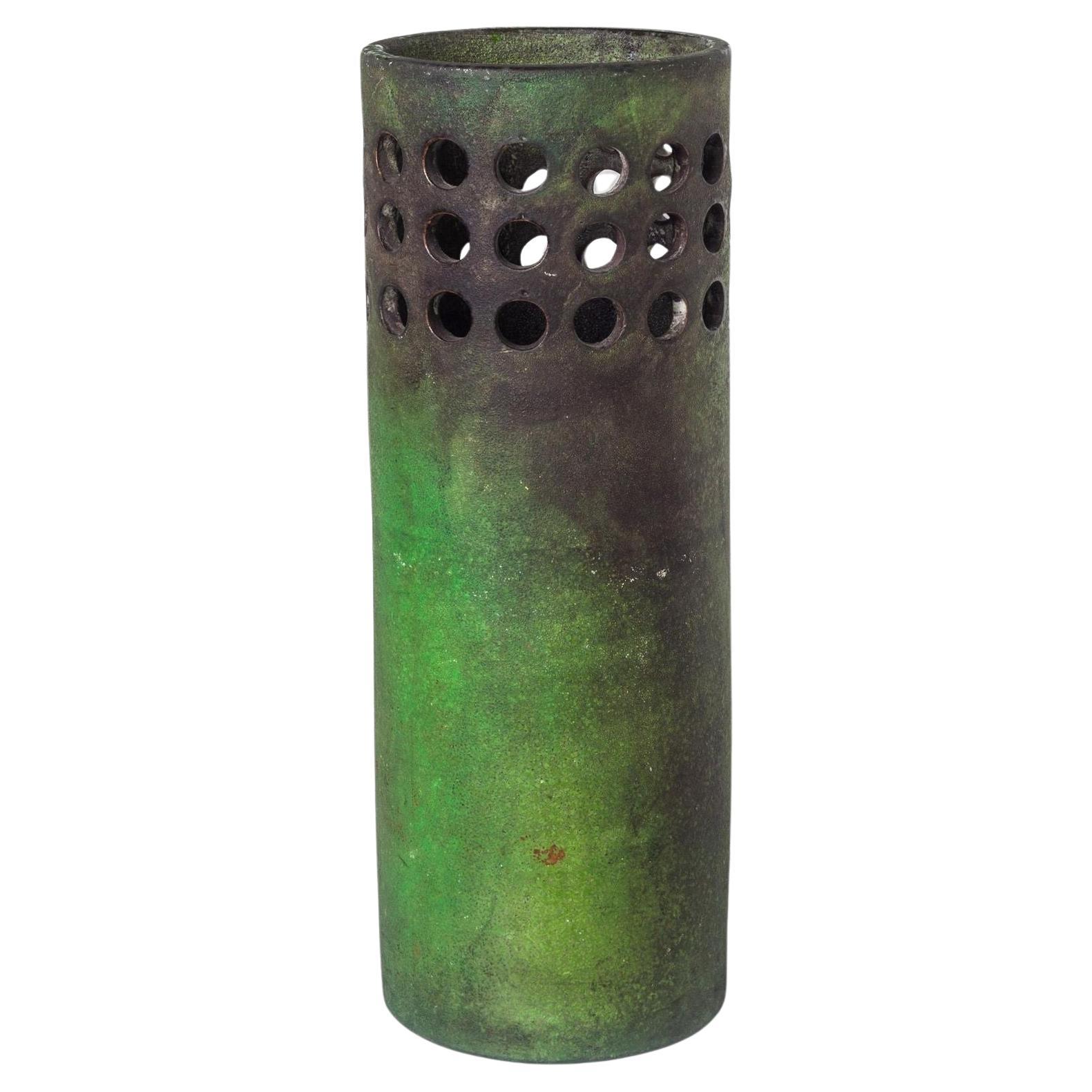 Large Bitossi ‘Etruscan’ Decor Floor Vase / Umbrella Stand by Aldo Londi 1950