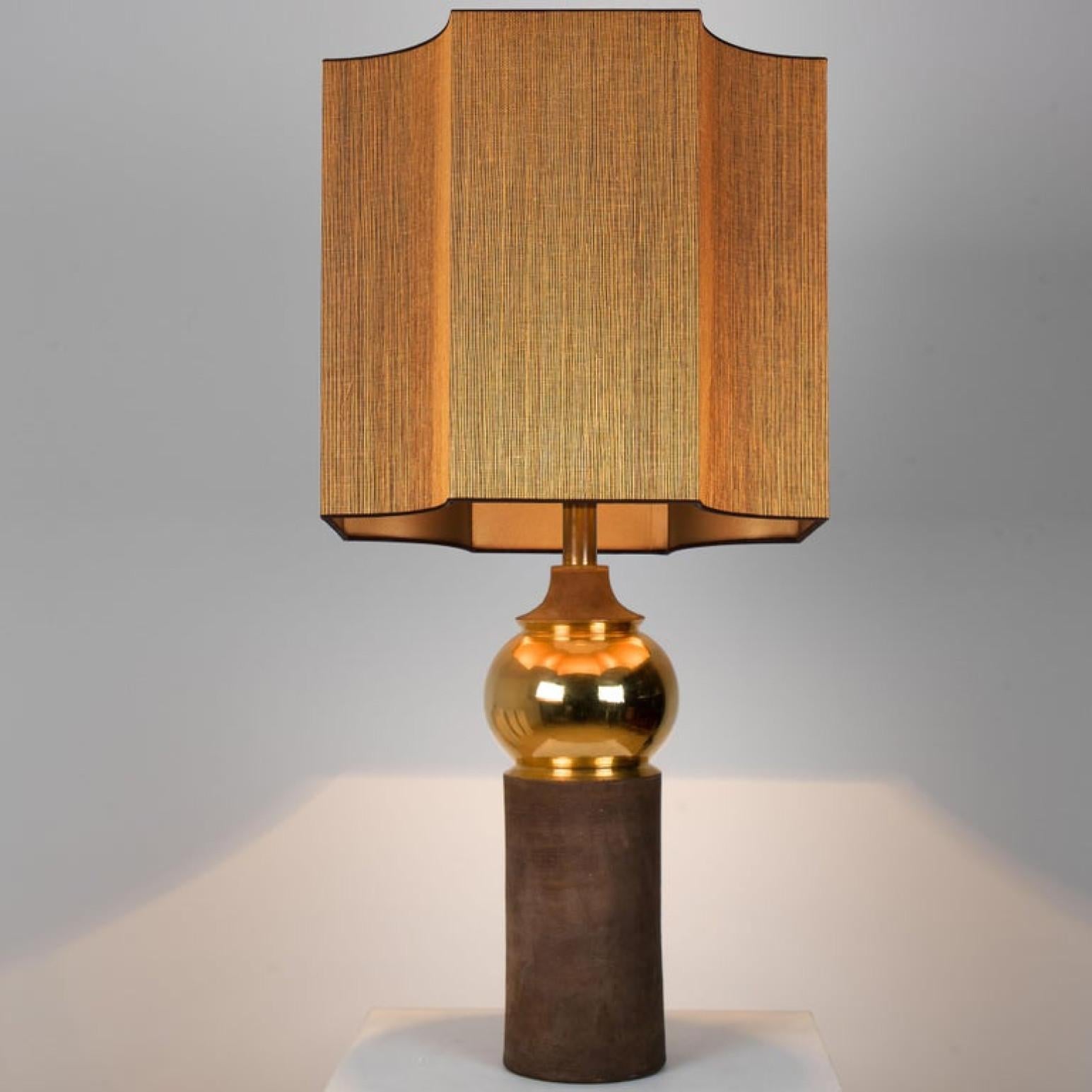 Italian Large Bitossi Lamp for Bergboms, with Custom Made Shade by René Houben