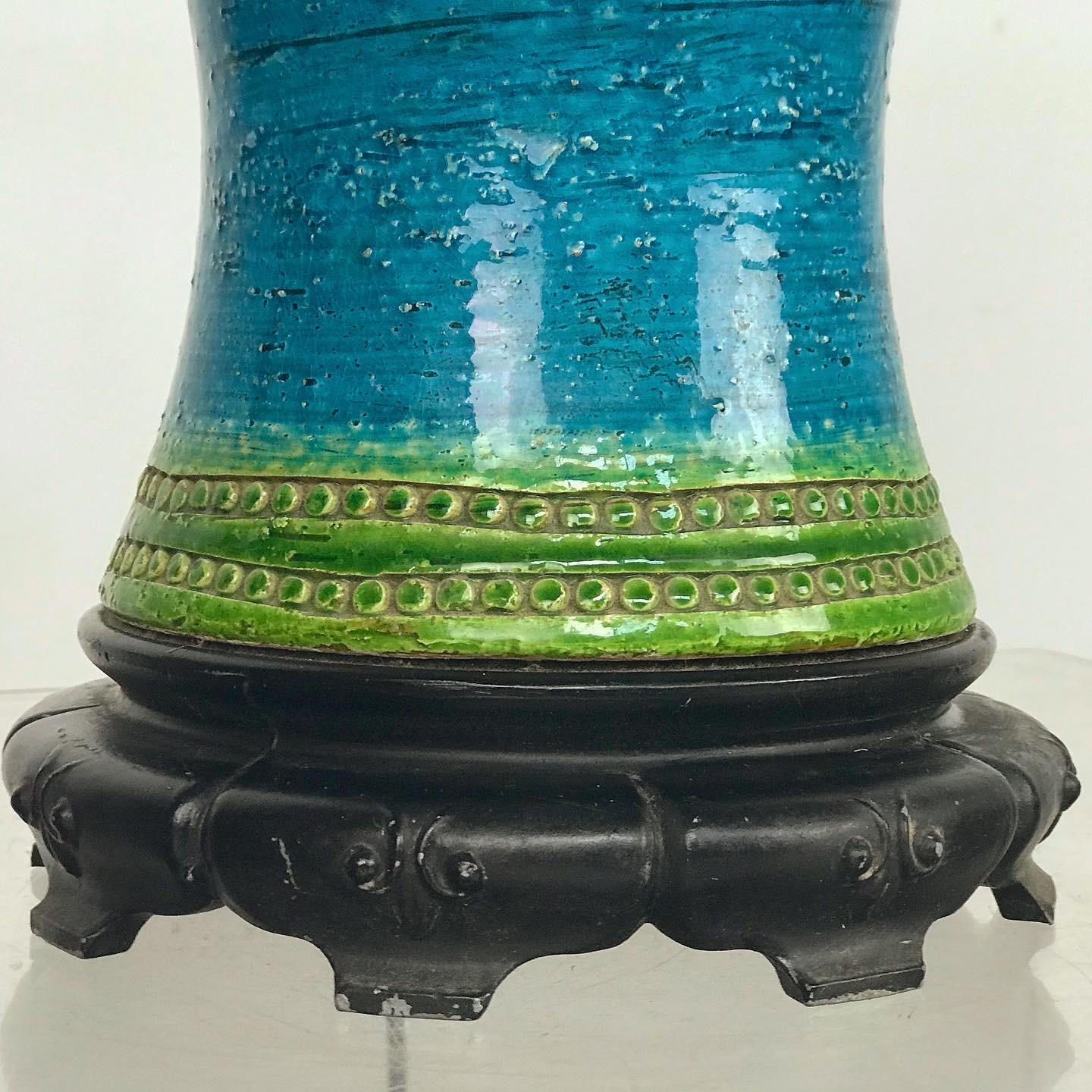 Large Bitossi Mid-Century Modern Chinoiserie Italian Ceramic Table Lamp 6