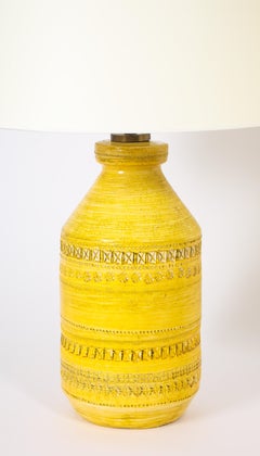 Large Bitossi Yellow Lamps, Italy 1960's
