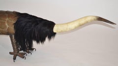 Large Bizarre Abstract Sculpture of Mythological Hybrid Beast in Metal Horn