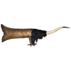 Large Bizarre Abstract Sculpture of Mythological Hybrid Beast in Metal Horn