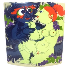 Grande vaso in porcellana Bjorn Wiinblad per Studio A Rosenthal con donna nuda