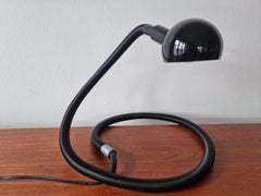 Large Black Adjustable Iconic Table Lamp Hebi, Isao Hosoe, Valenti Luce, 1970s