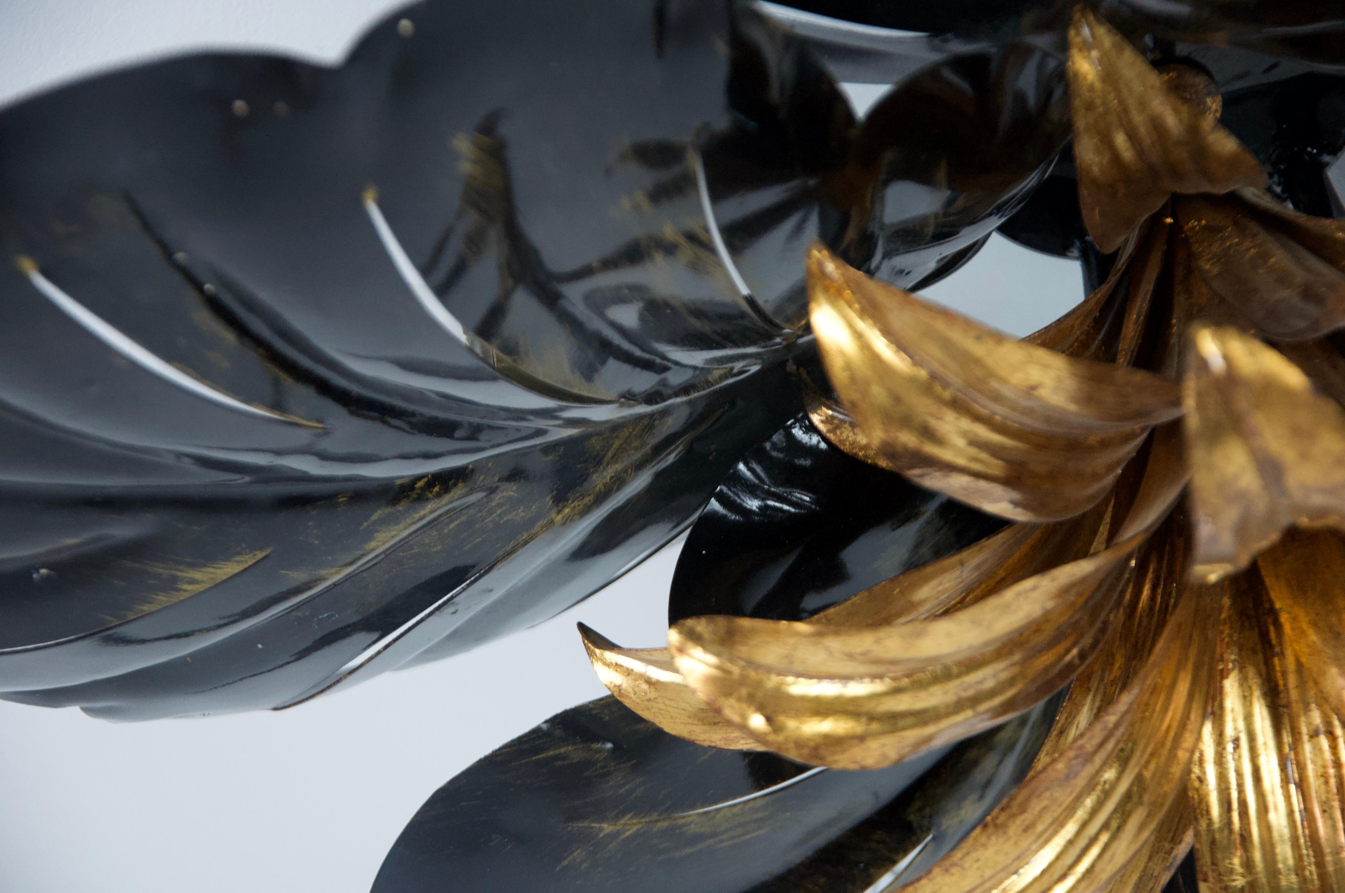 Large Black and Brass Flush Mount by Hans Kögl, Germany, 1960s im Angebot 3