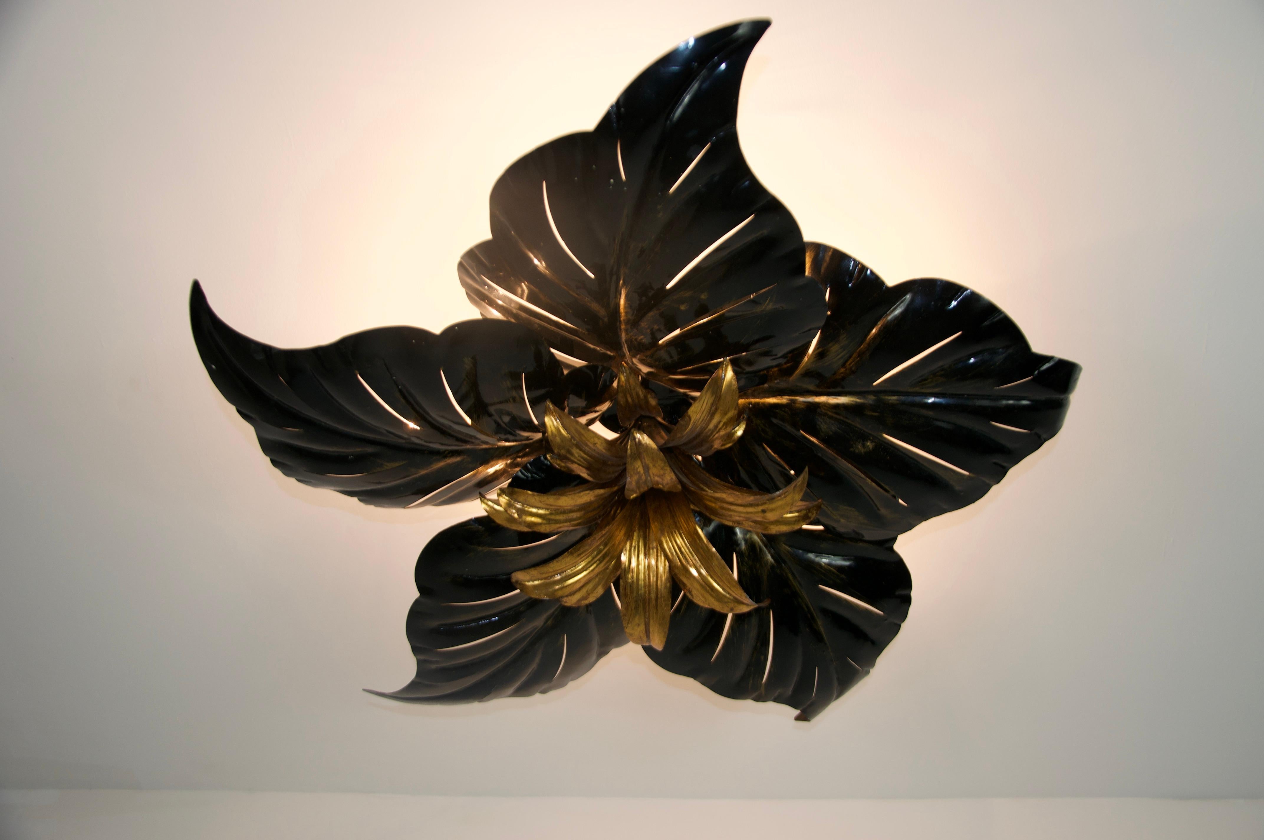 Large Black and Brass Flush Mount by Hans Kögl, Germany, 1960s im Angebot 4