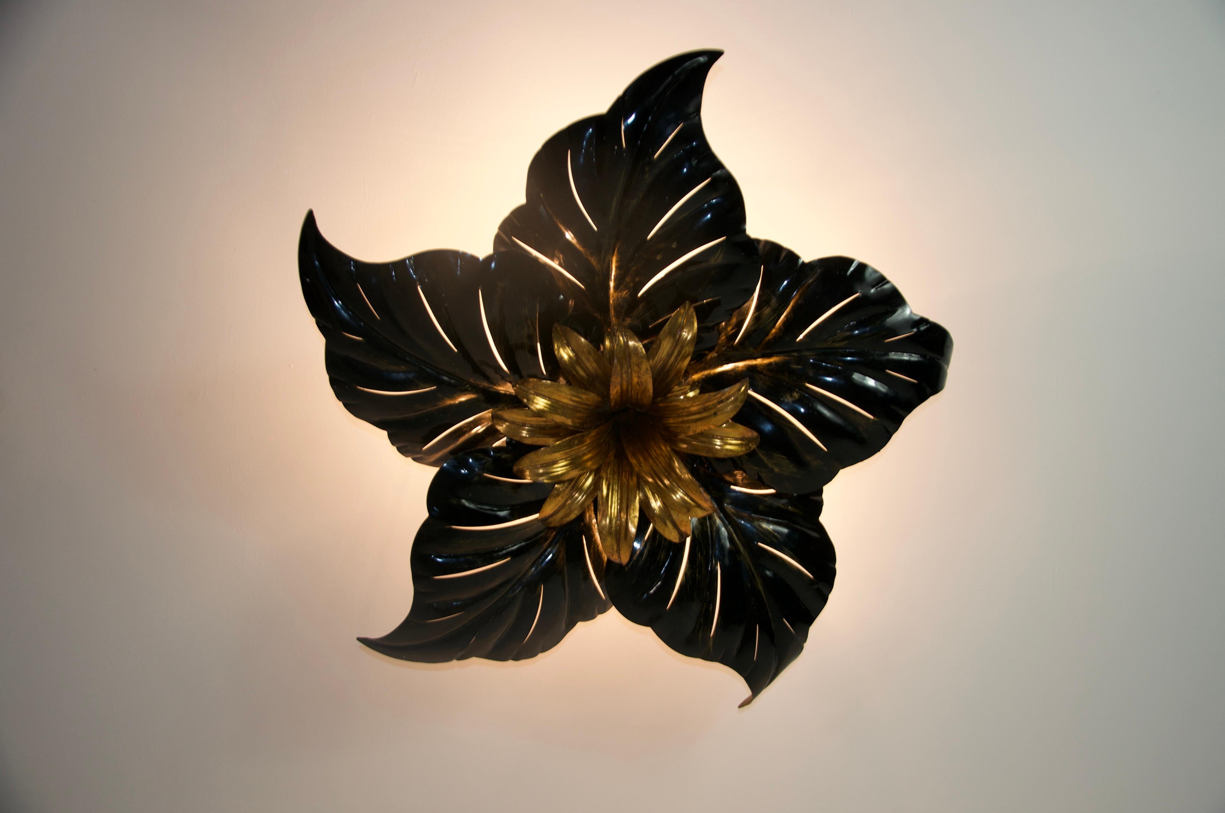 Large Black and Brass Flush Mount by Hans Kögl, Germany, 1960s im Angebot 5