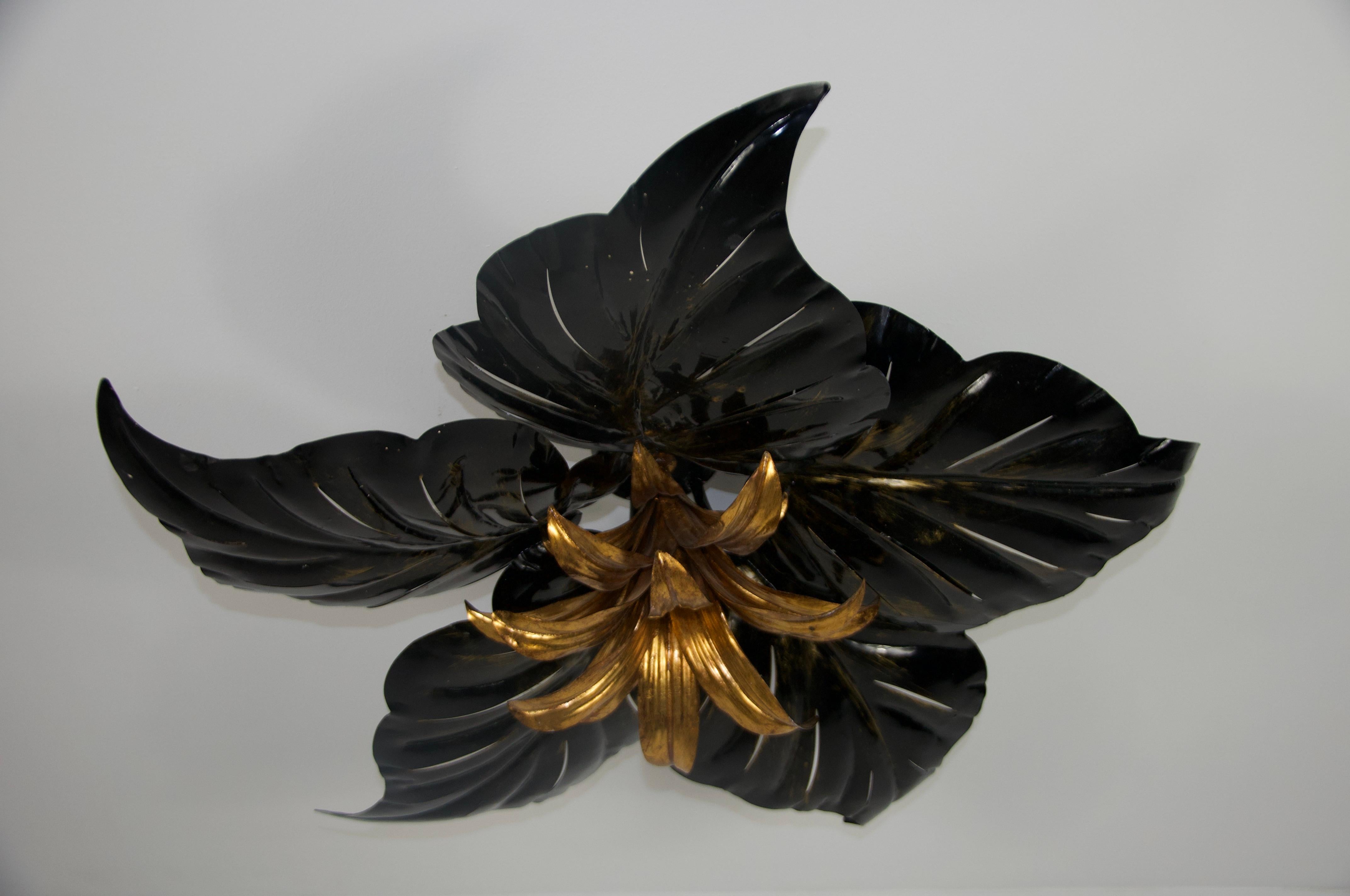 Large Black and Brass Flush Mount by Hans Kögl, Germany, 1960s im Zustand „Gut“ im Angebot in Hagenbach, DE