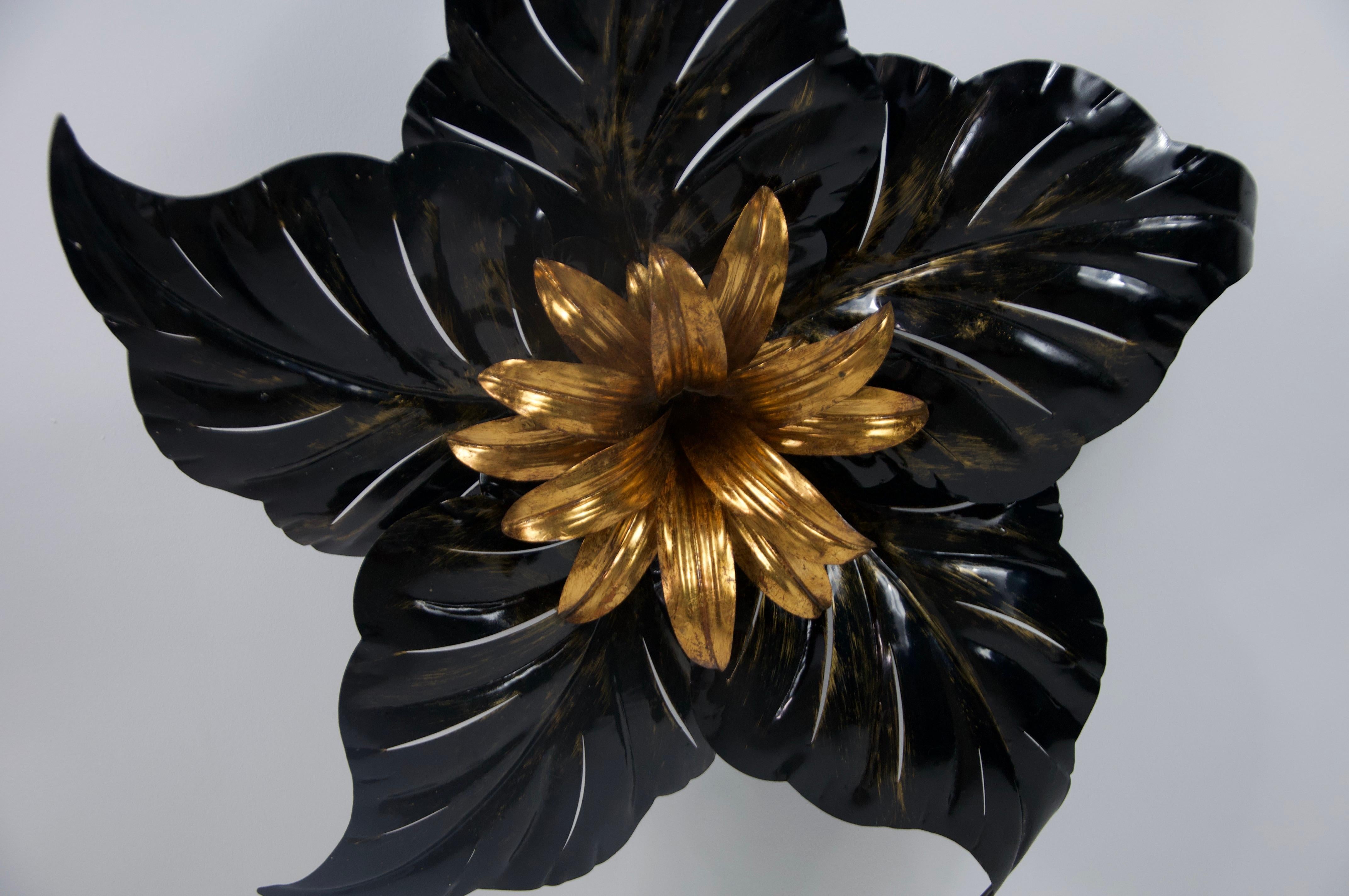 Large Black and Brass Flush Mount by Hans Kögl, Germany, 1960s im Angebot 1