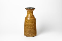 Grand vase en céramique noir et marron du 20ème siècle par Accolay Potters, 1970