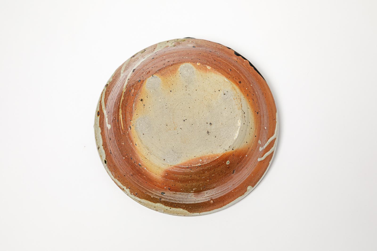 grande ciotola o piatto decorativo in gres nero e marrone La Borne 30 cm In condizioni ottime in vendita a Neuilly-en- sancerre, FR