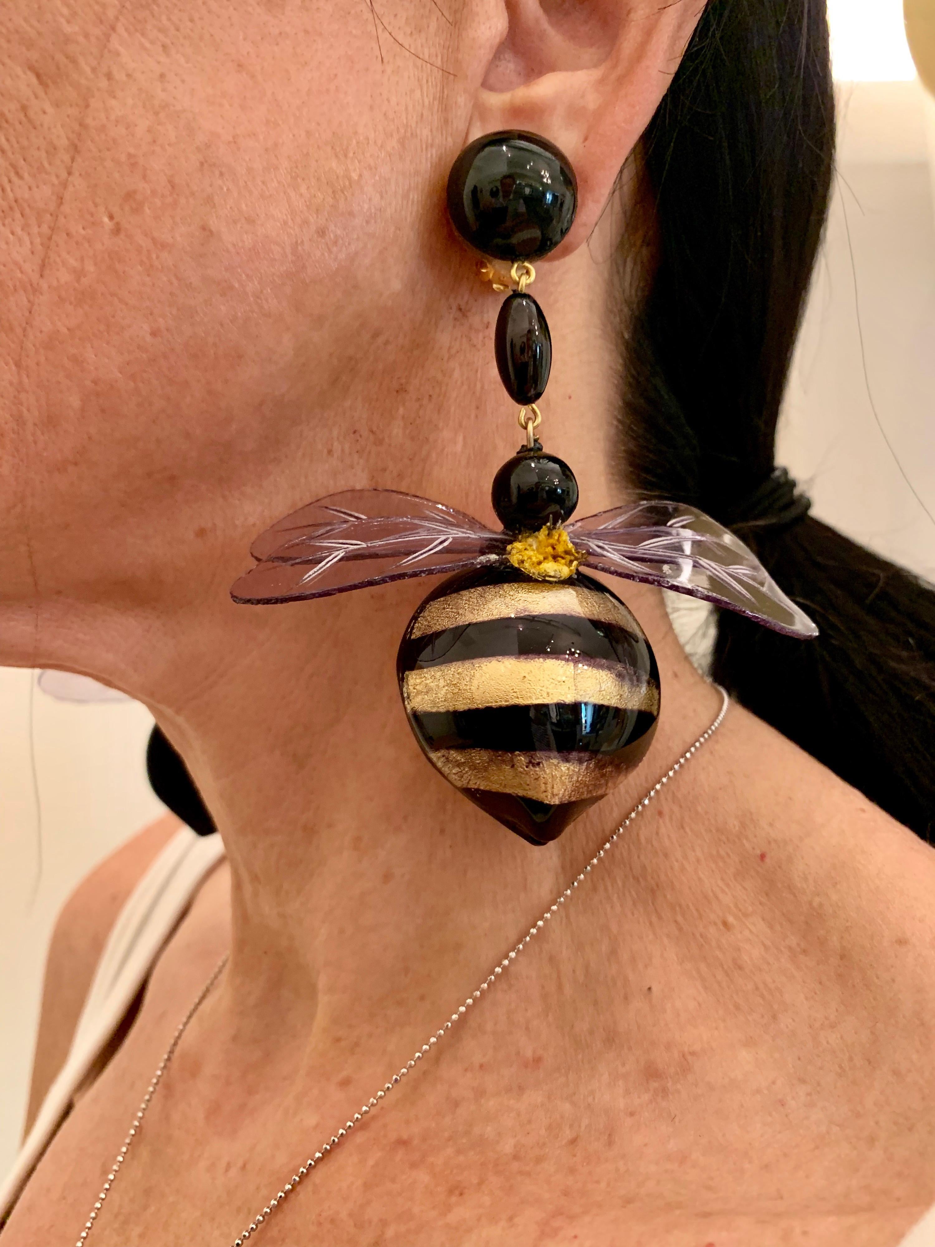 large bee earrings