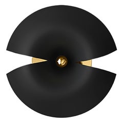 Large Black and Gold Contemporary Wall Lamp