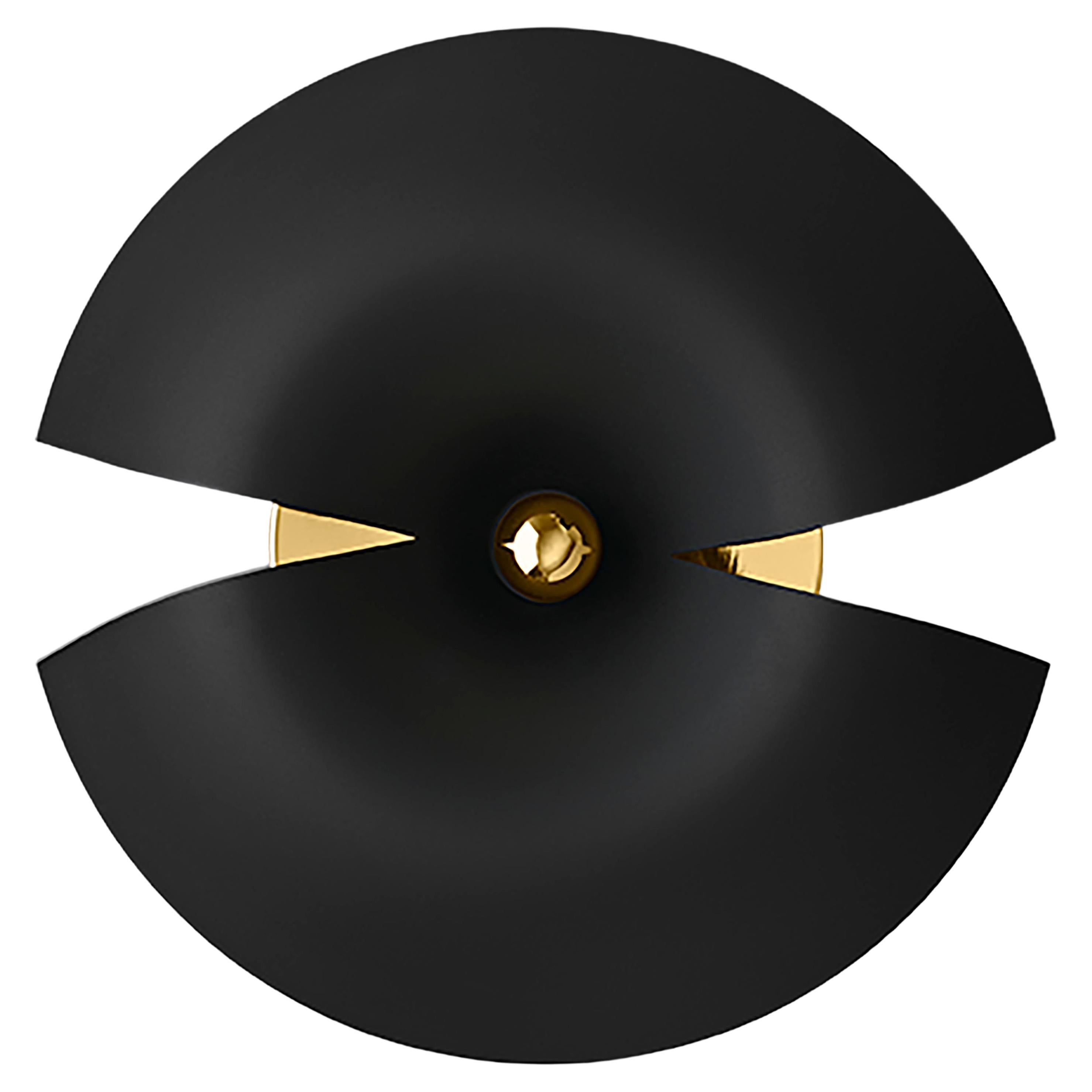 Large Black and Gold Contemporary Wall Lamp 