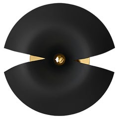 Große schwarz-goldene Contemporary Wandleuchte 