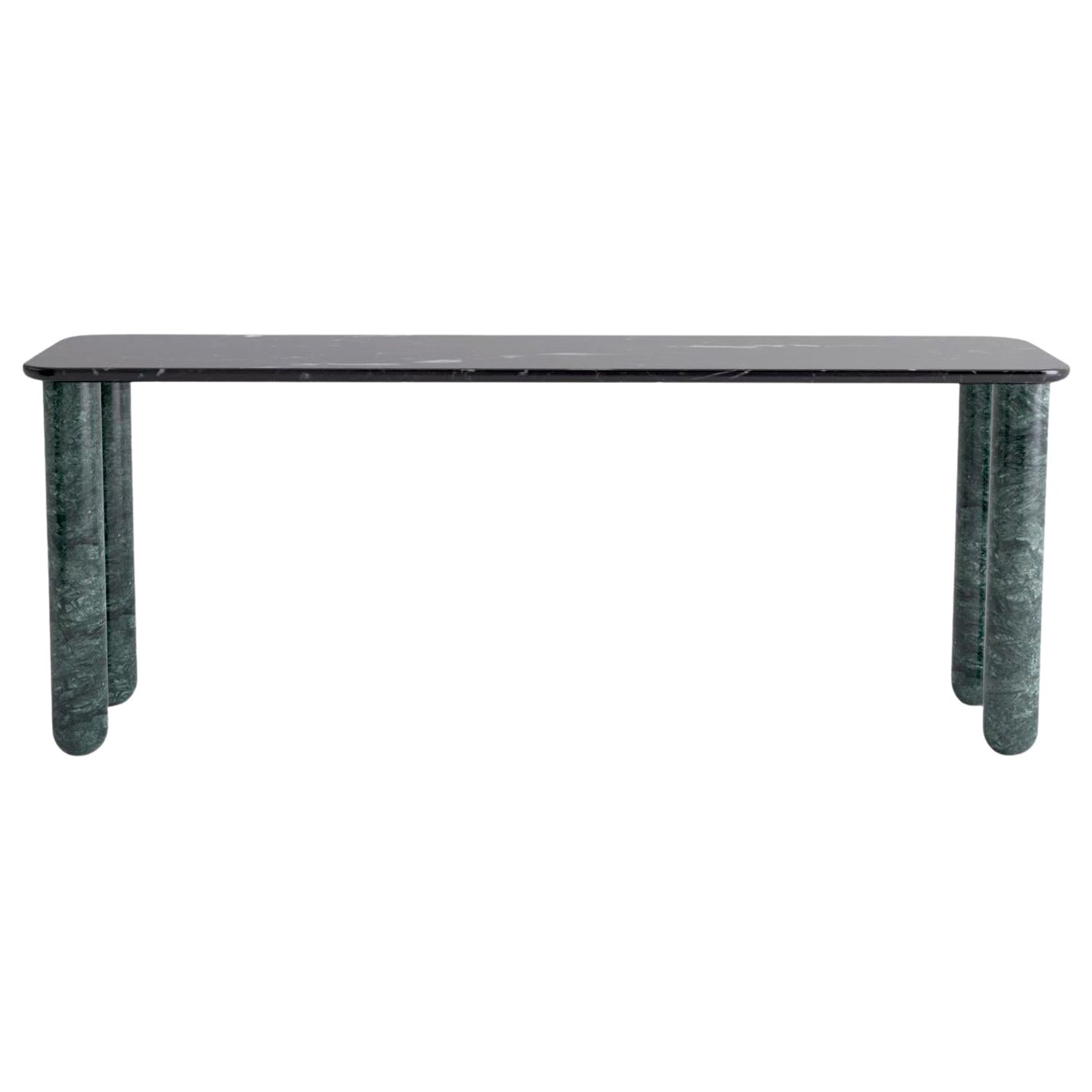 Large Black and Green Marble "Sunday" Dining Table, Jean-Baptiste Souletie