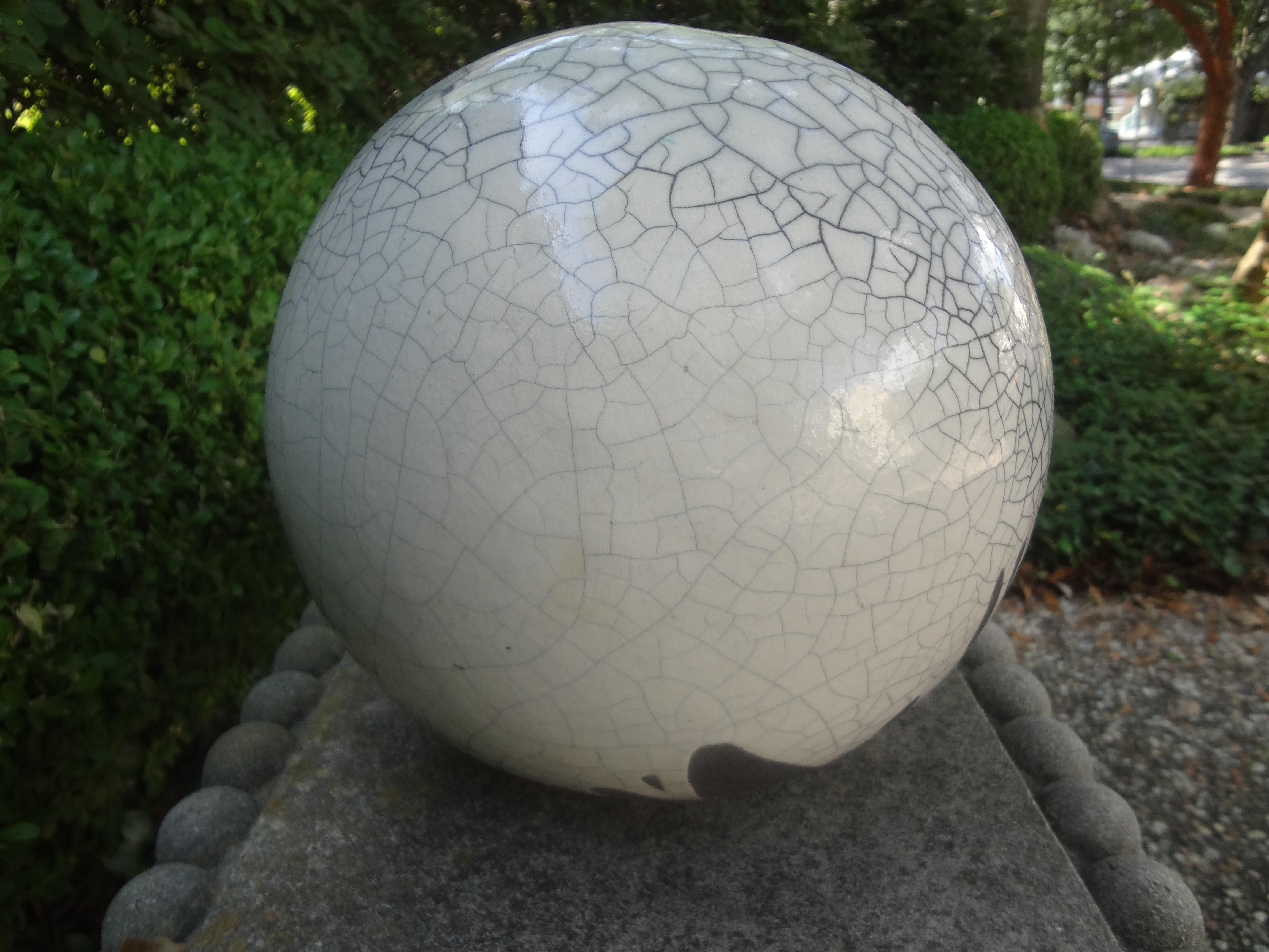 Large Black and White Abstract Sphere Sculpture Attributed to Yuri Zatarain For Sale 4