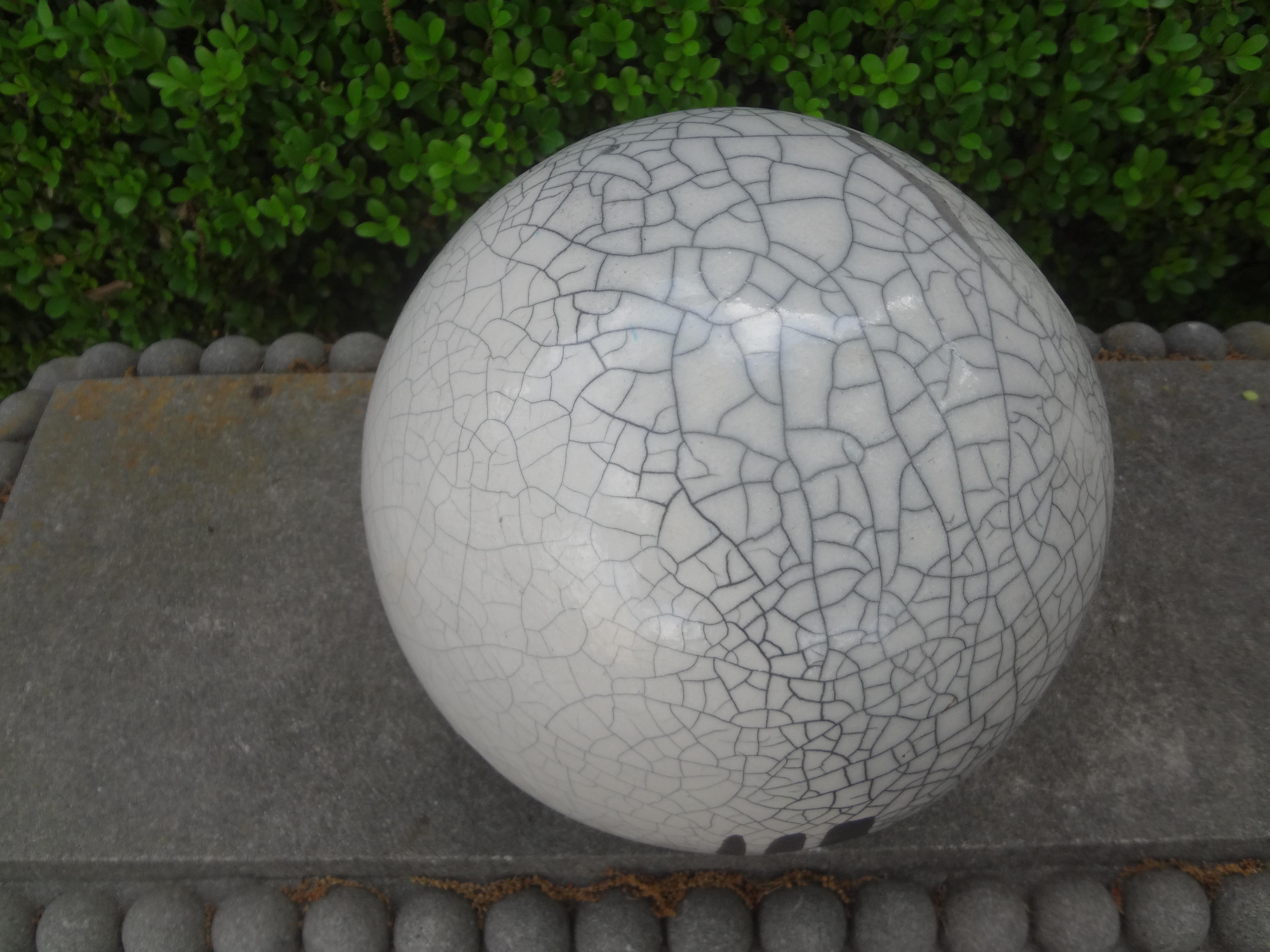 Large Black and White Abstract Sphere Sculpture Attributed to Yuri Zatarain For Sale 1