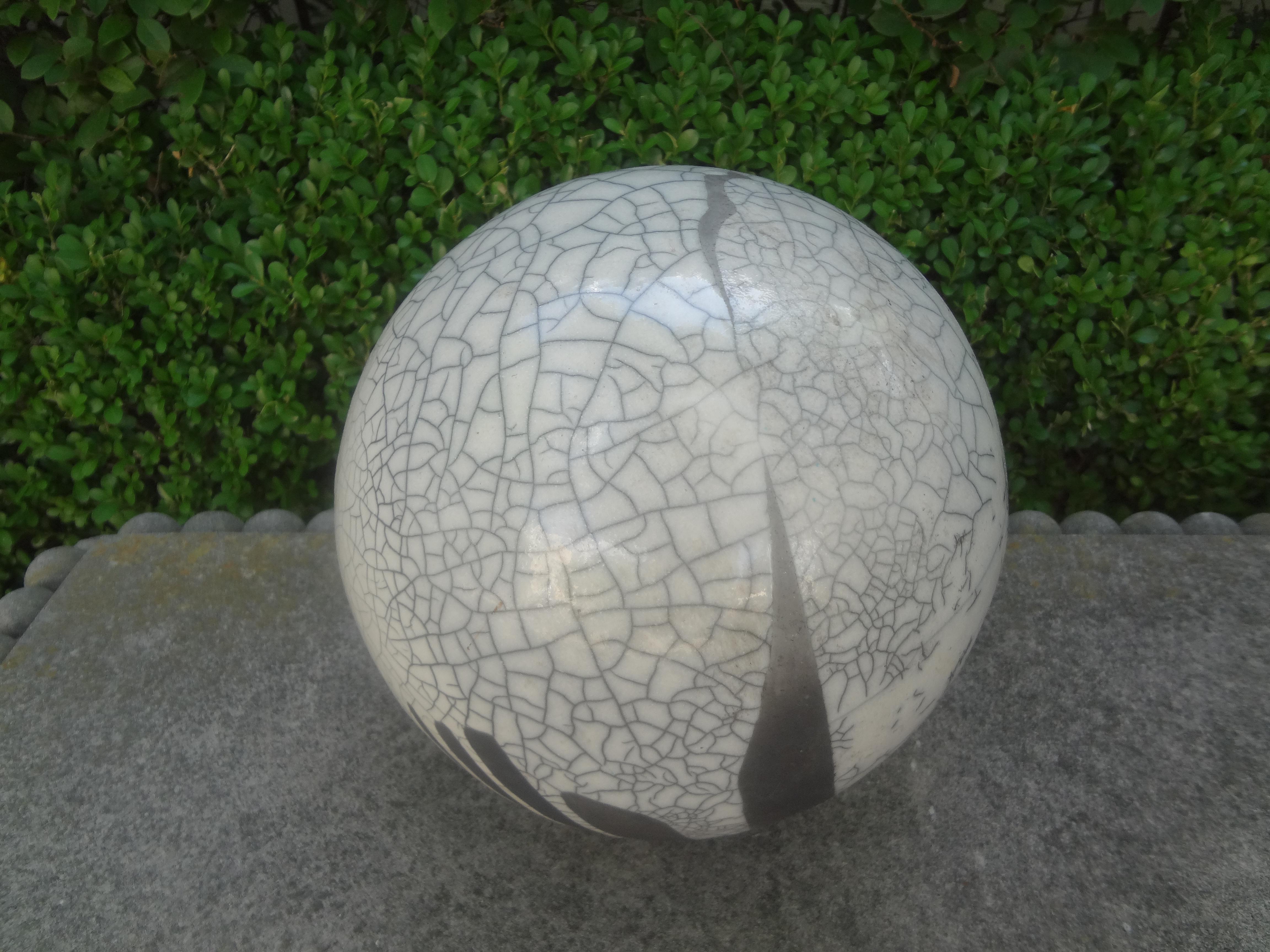 Large Black and White Abstract Sphere Sculpture Attributed to Yuri Zatarain For Sale 2