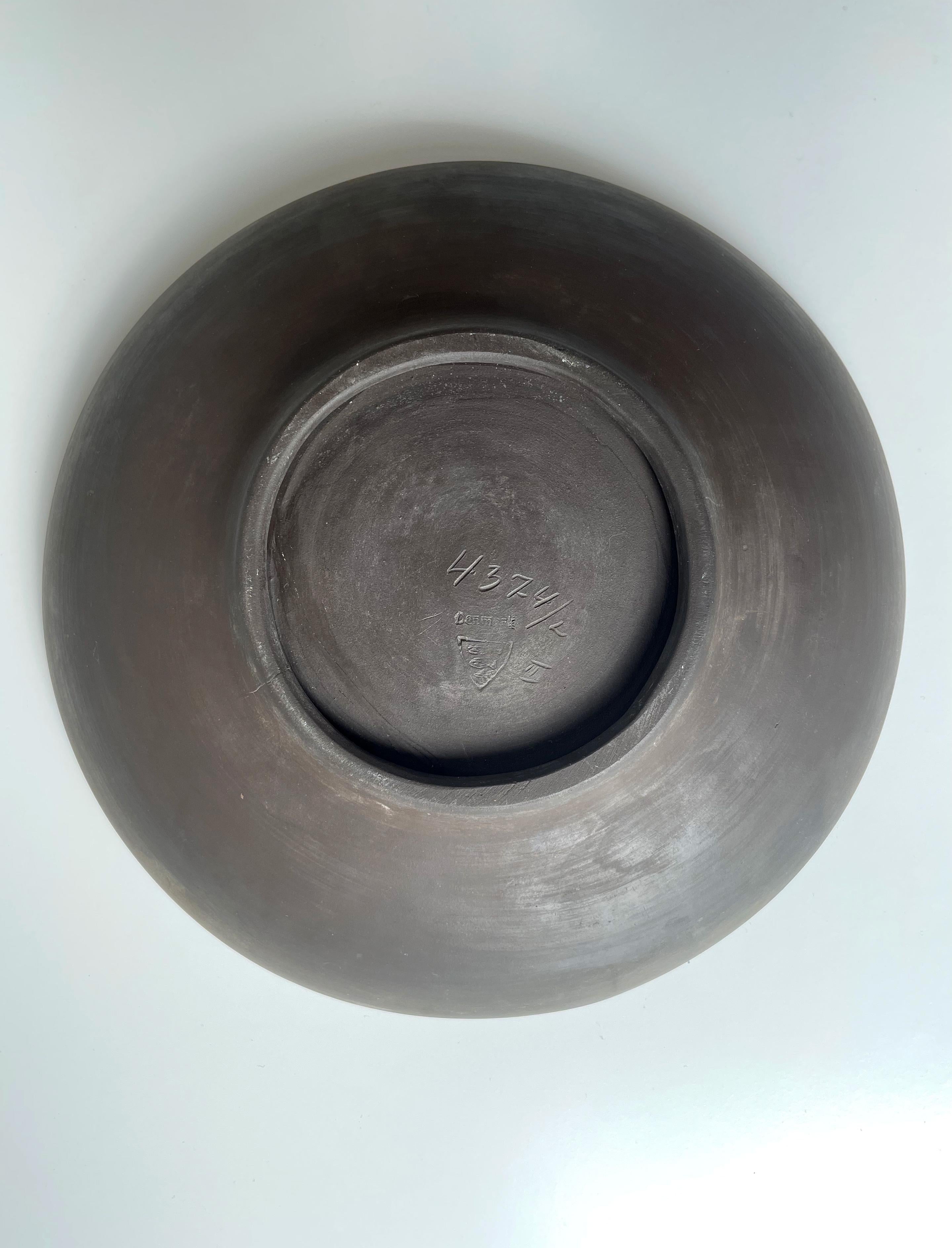 Pottery Large Starck Andersen 1950s Black, White Ceramic Wall Plate Centerpiece For Sale