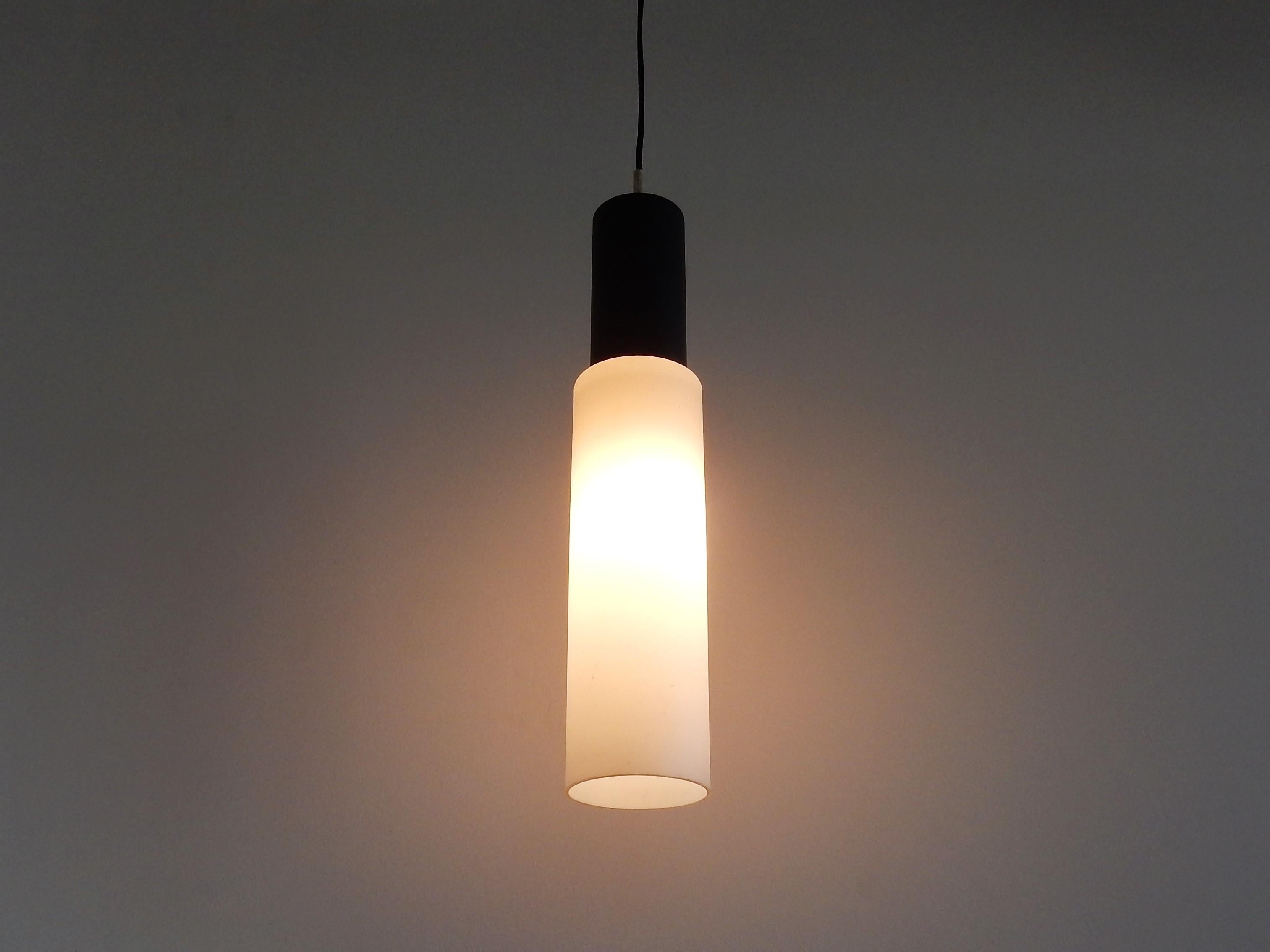 Mid-20th Century Large Black and White Glass Pendant Lamp by Evenblij, 1960s, 4 Available