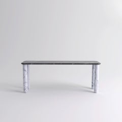Large Black and White Marble "Sunday" Dining Table, Jean-Baptiste Souletie
