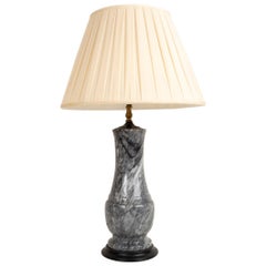 Large Black And White Marble Table Lamp, C.1970