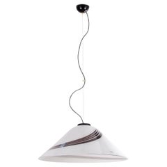 Italian vintage Murano Glass Lamp optical Black and White, original 80s Italy