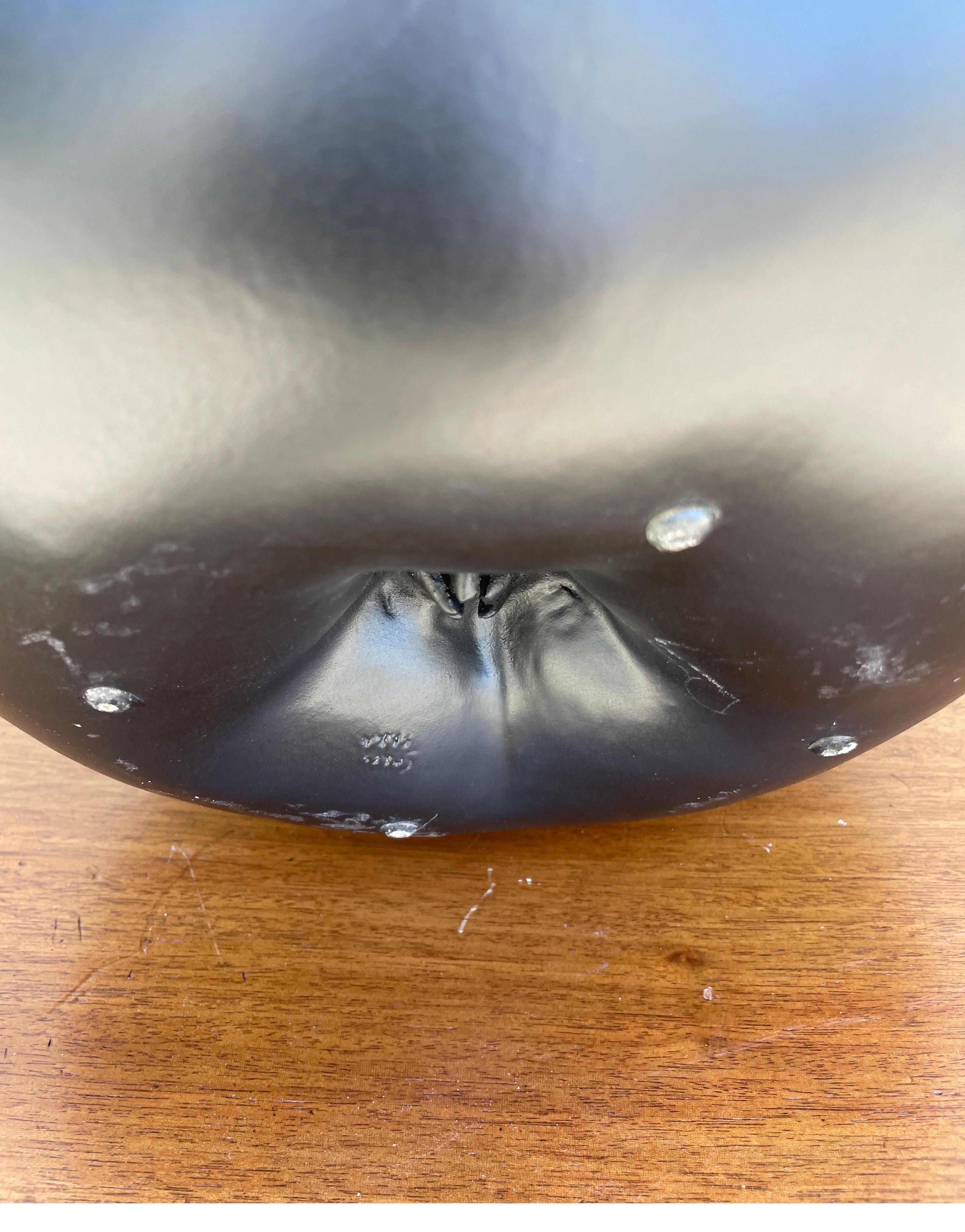 20ième siècle Large Black Apple Sculpture by Selma Calheira en vente