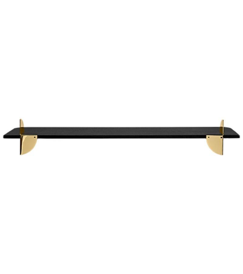 Großes minimalistisches Regal aus schwarzer Esche und Stahl (Moderne) im Angebot