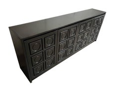 Large Black Brutalist Credenza, 1970s