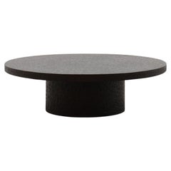 Large Black Brutalist Stone Resin Coffee Table, 70’s Netherlands
