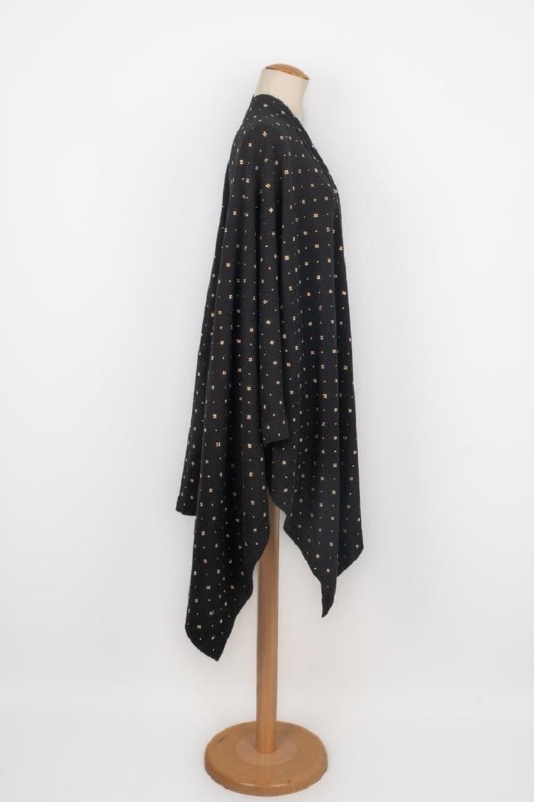 Women's Large Black Cashmere Shawl For Sale