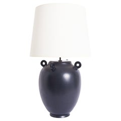 Large Black Ceramic Table Lamp