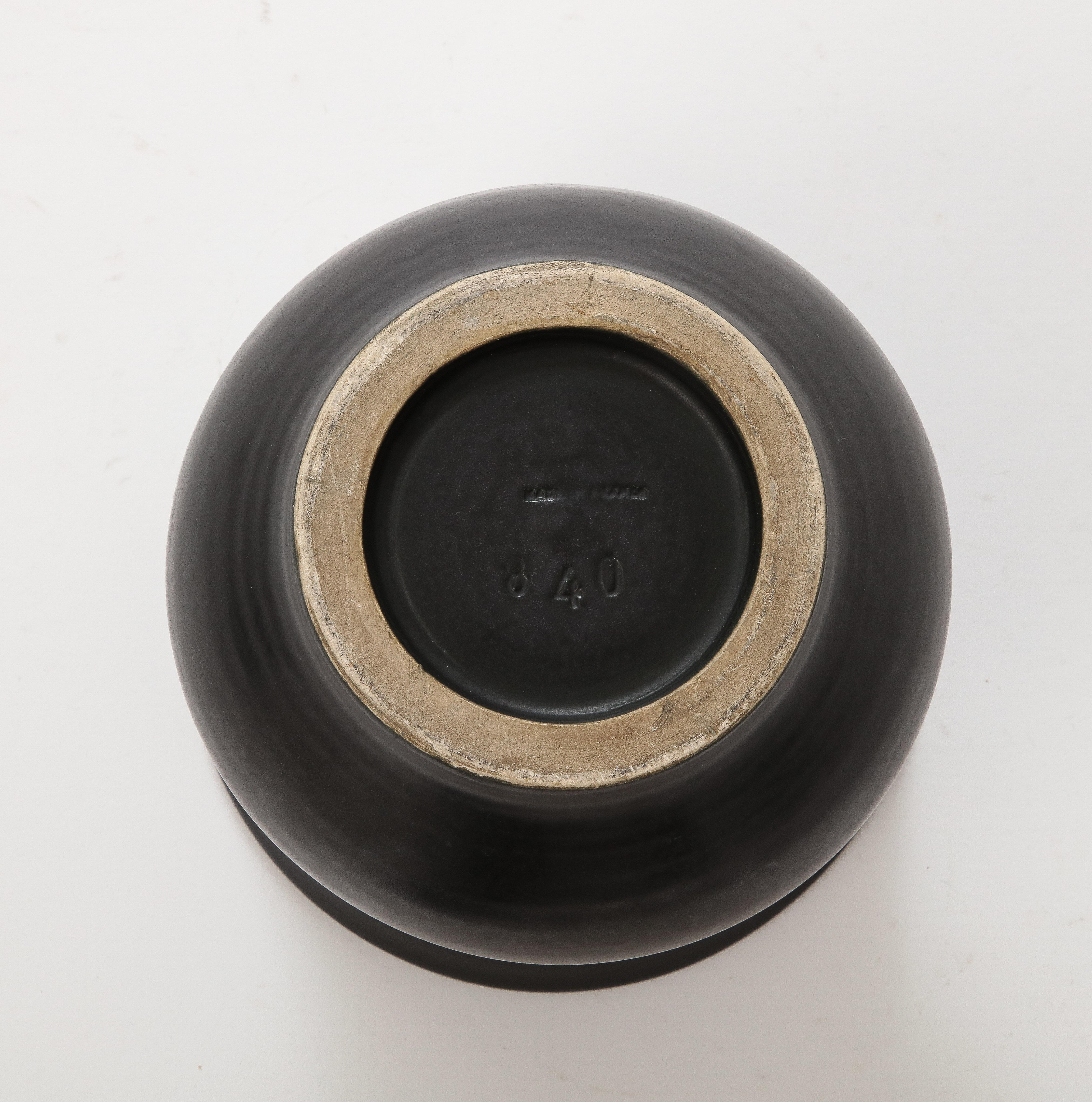 Large Black Ceramic Vase, France, c. 1960, numbered For Sale 5