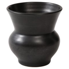 Large Black Ceramic Vase, France, c. 1960, numbered
