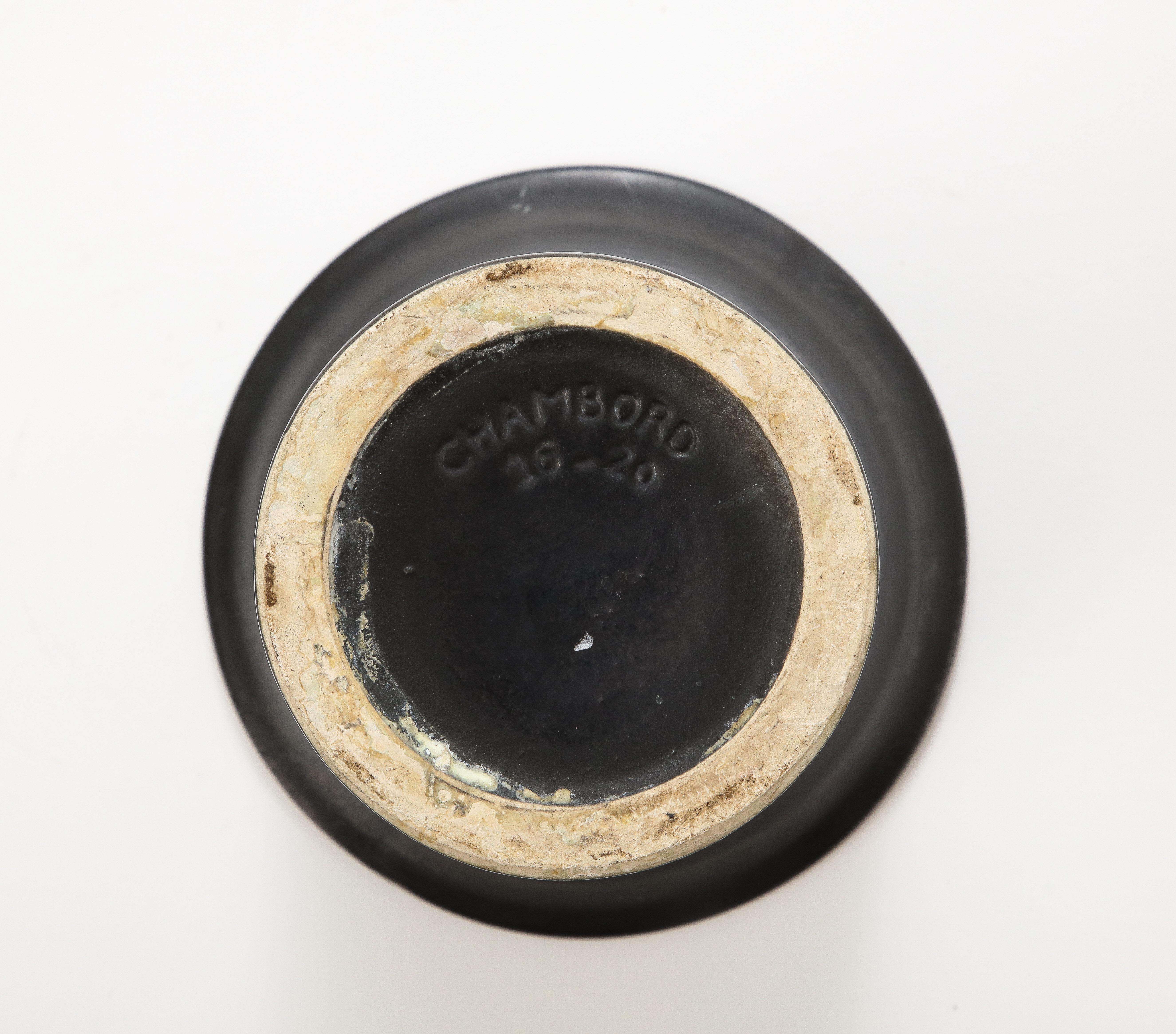 Large Black Chalice Vase, France, c, 1960 signed ‘Chambord’ For Sale 3