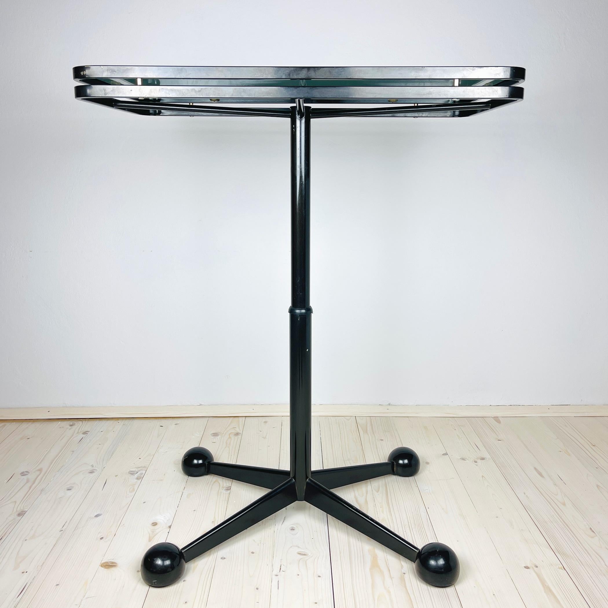 Large Black Coffee Table by Allegri Arredamenti, Italy, 1970s For Sale 1