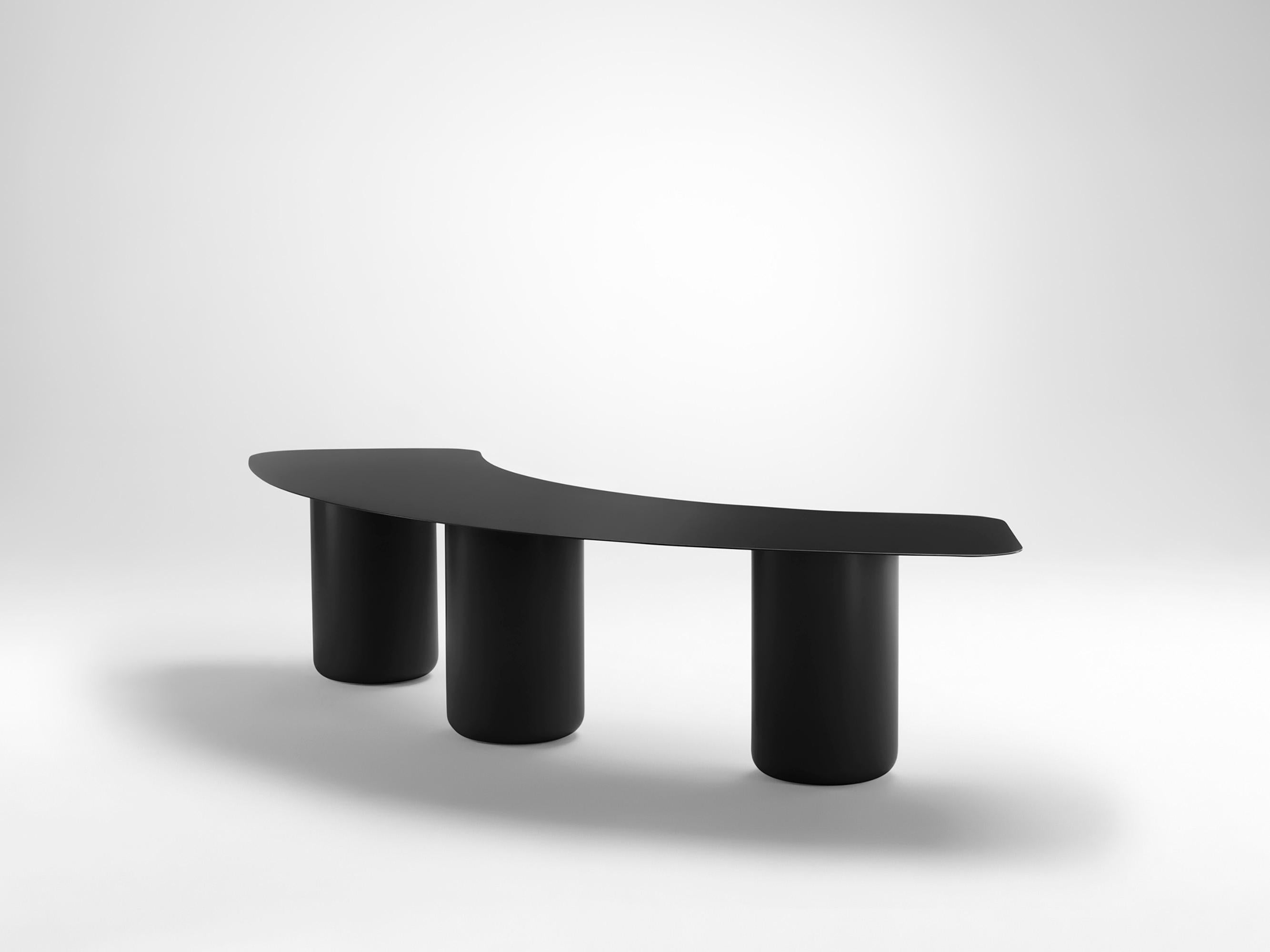 Post-Modern Large Black Curved Bench by Coco Flip For Sale